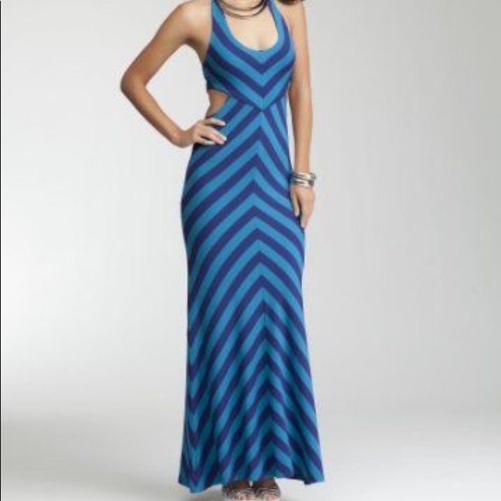 Bebe Gail halter cutout maxi dress